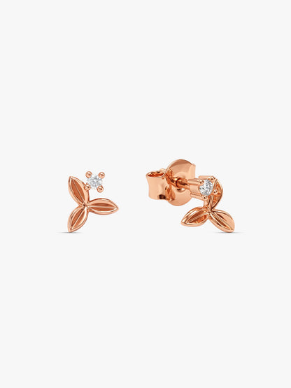 Rose Gold Alpha Stud Earrings