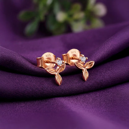 Rose Gold Alpha Stud Earrings