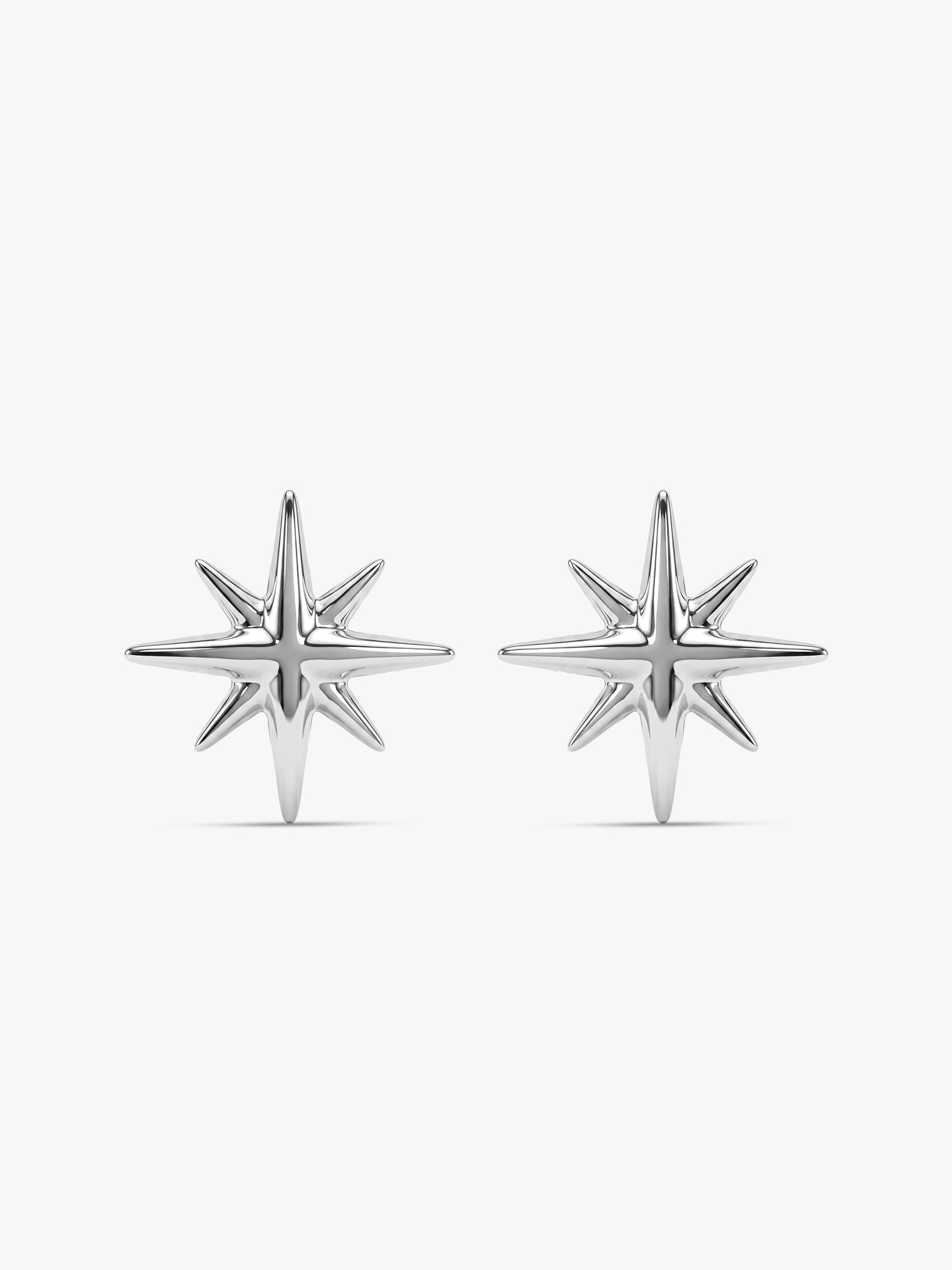 Silver Starburst Stud Earrings