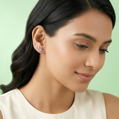 Silver Starburst Stud Earrings