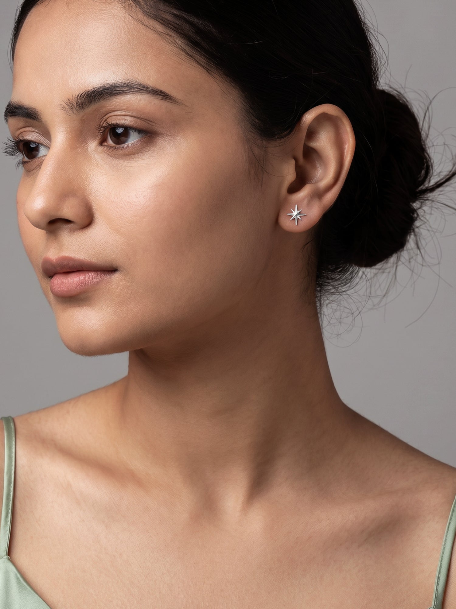 Silver Starburst Stud Earrings