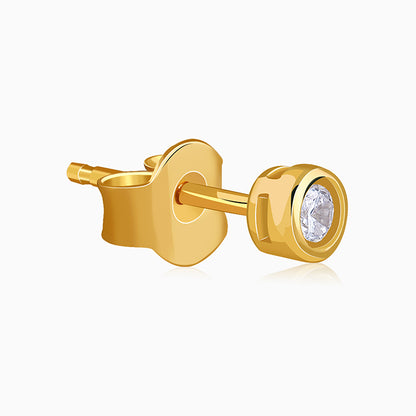 Golden Bezel Set Stud Earrings