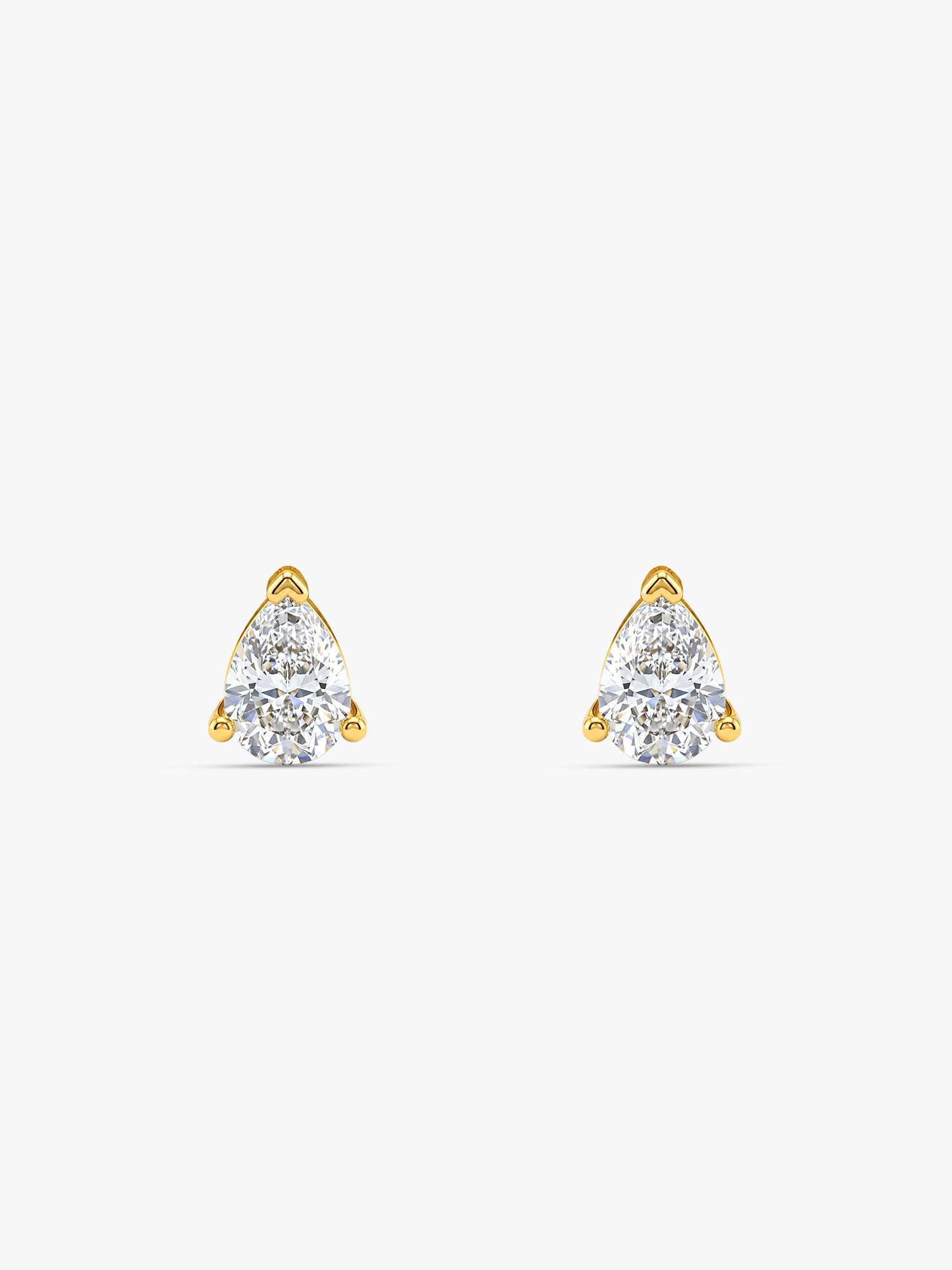 Golden Peardrop Stud Earrings
