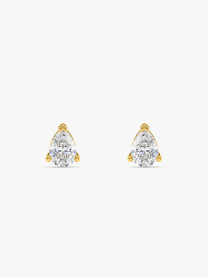 Golden Peardrop Stud Earrings