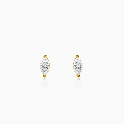 Golden Mini Marquise Stud Earrings