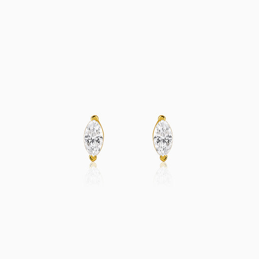 Golden Mini Marquise Stud Earrings