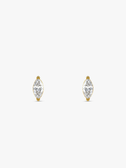 Golden Mini Marquise Stud Earrings