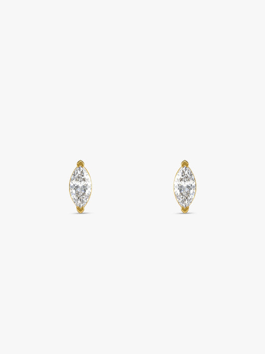 Golden Mini Marquise Stud Earrings