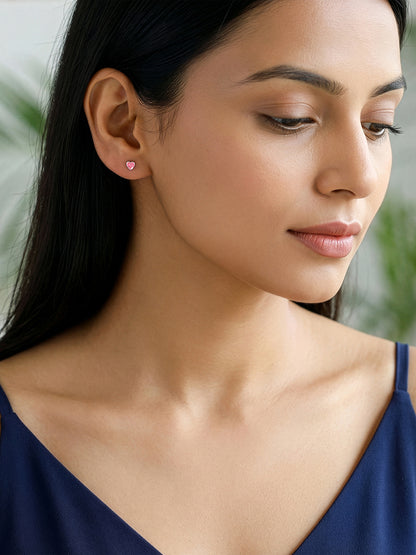 Silver Blush Beat Studs