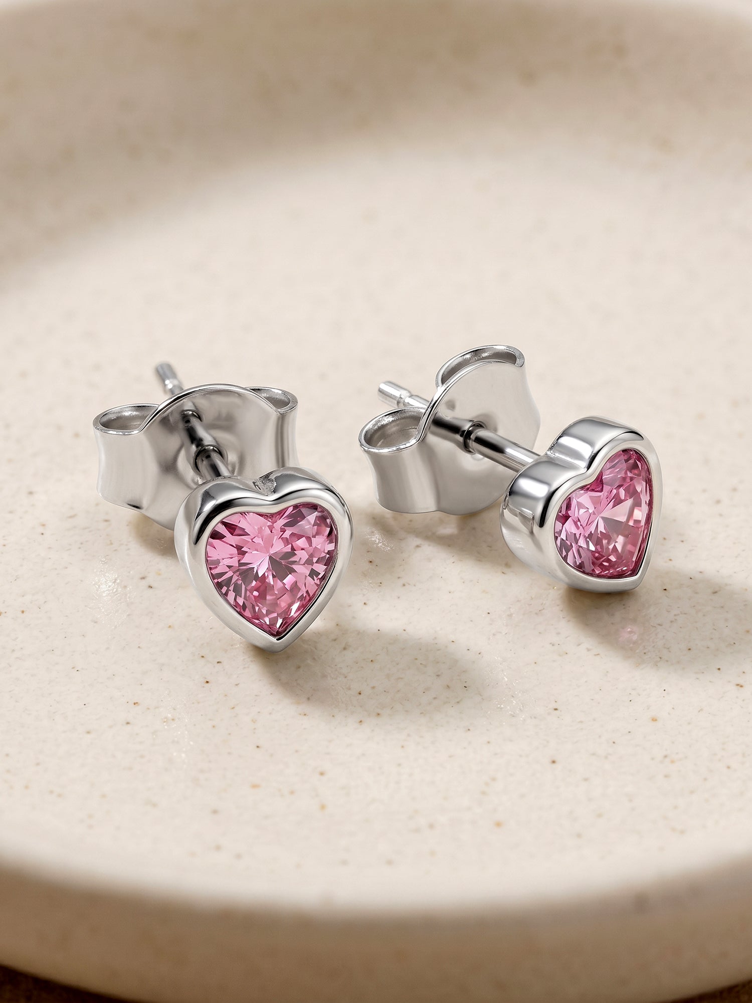 Silver Blush Beat Studs