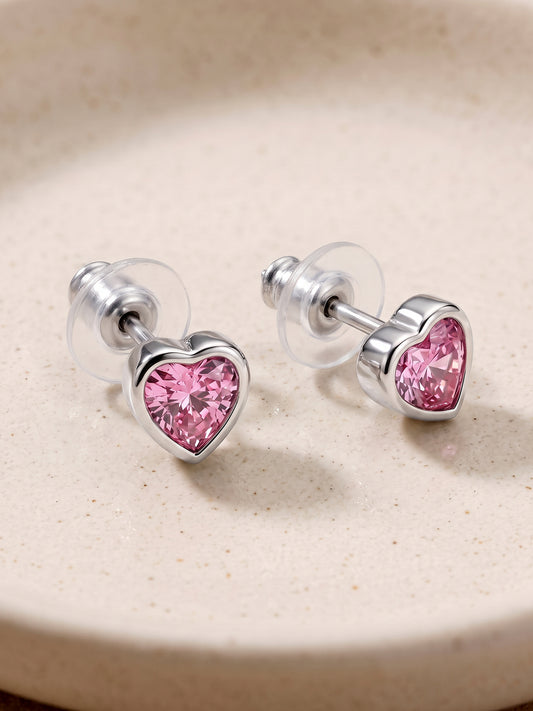 Silver Blush Beat Studs