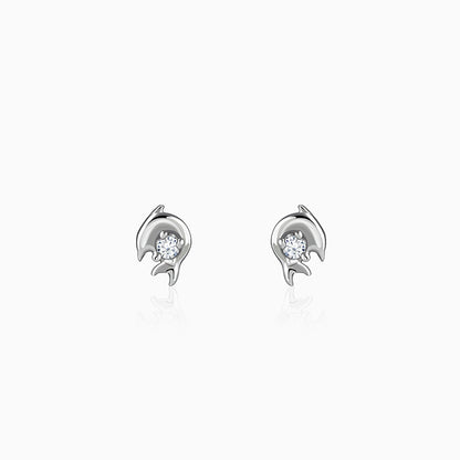 Silver Dolphin Stud Earrings
