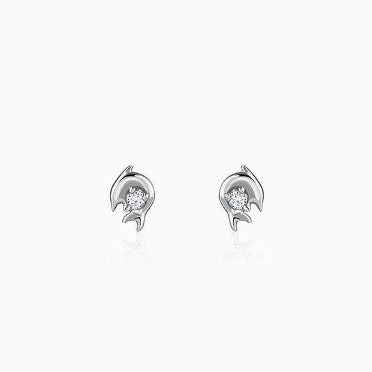 Silver Dolphin Stud Earrings