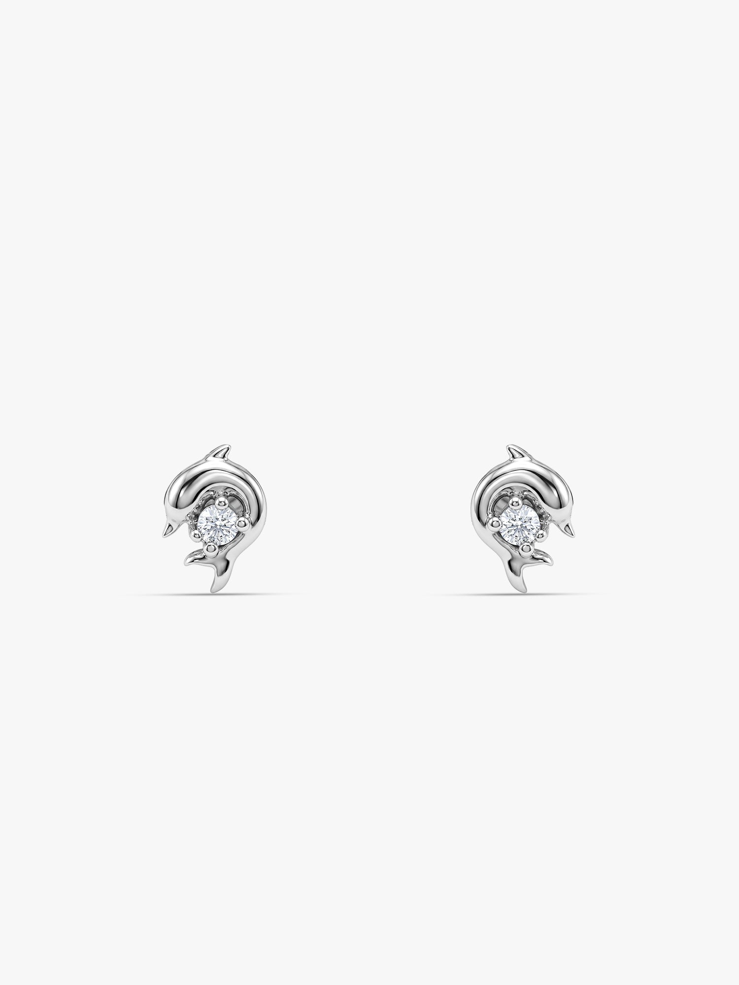 Silver Dolphin Stud Earrings