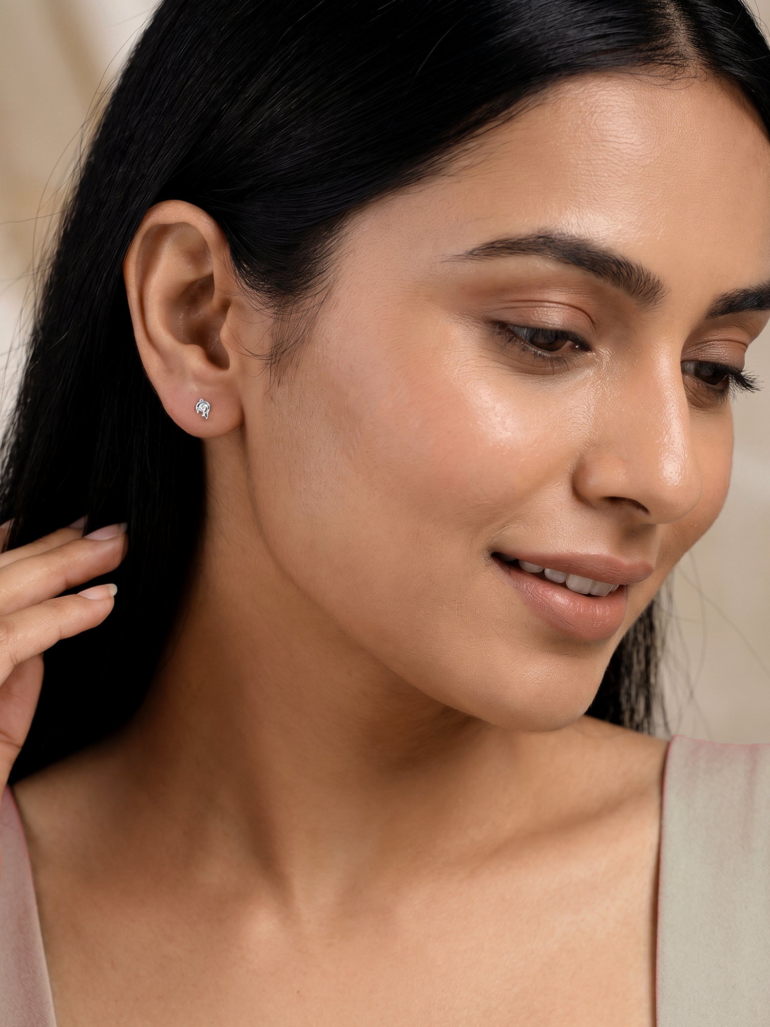 Silver Dolphin Stud Earrings