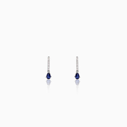 Silver Aqua Drop Earrings