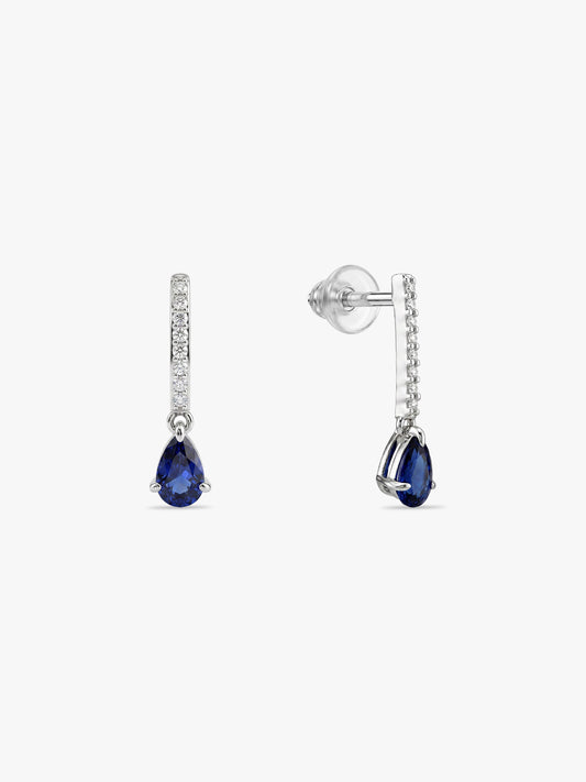 Silver Aqua Drop Earrings