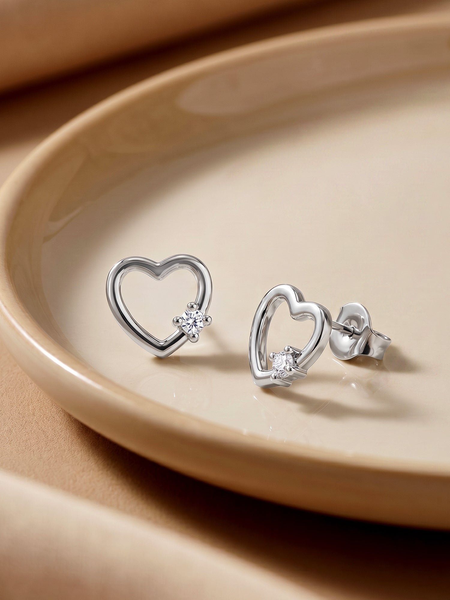 Silver Beloved Stud Earrings