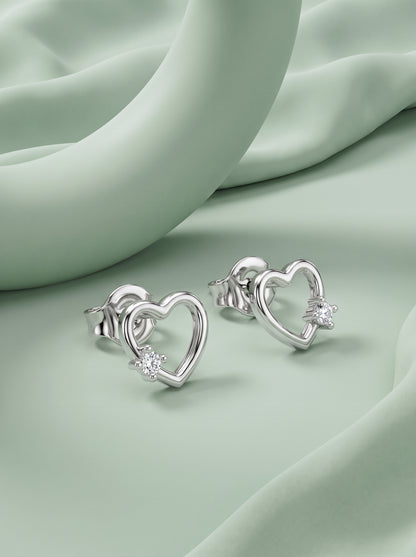 Silver Beloved Stud Earrings