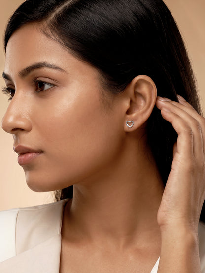 Silver Beloved Stud Earrings