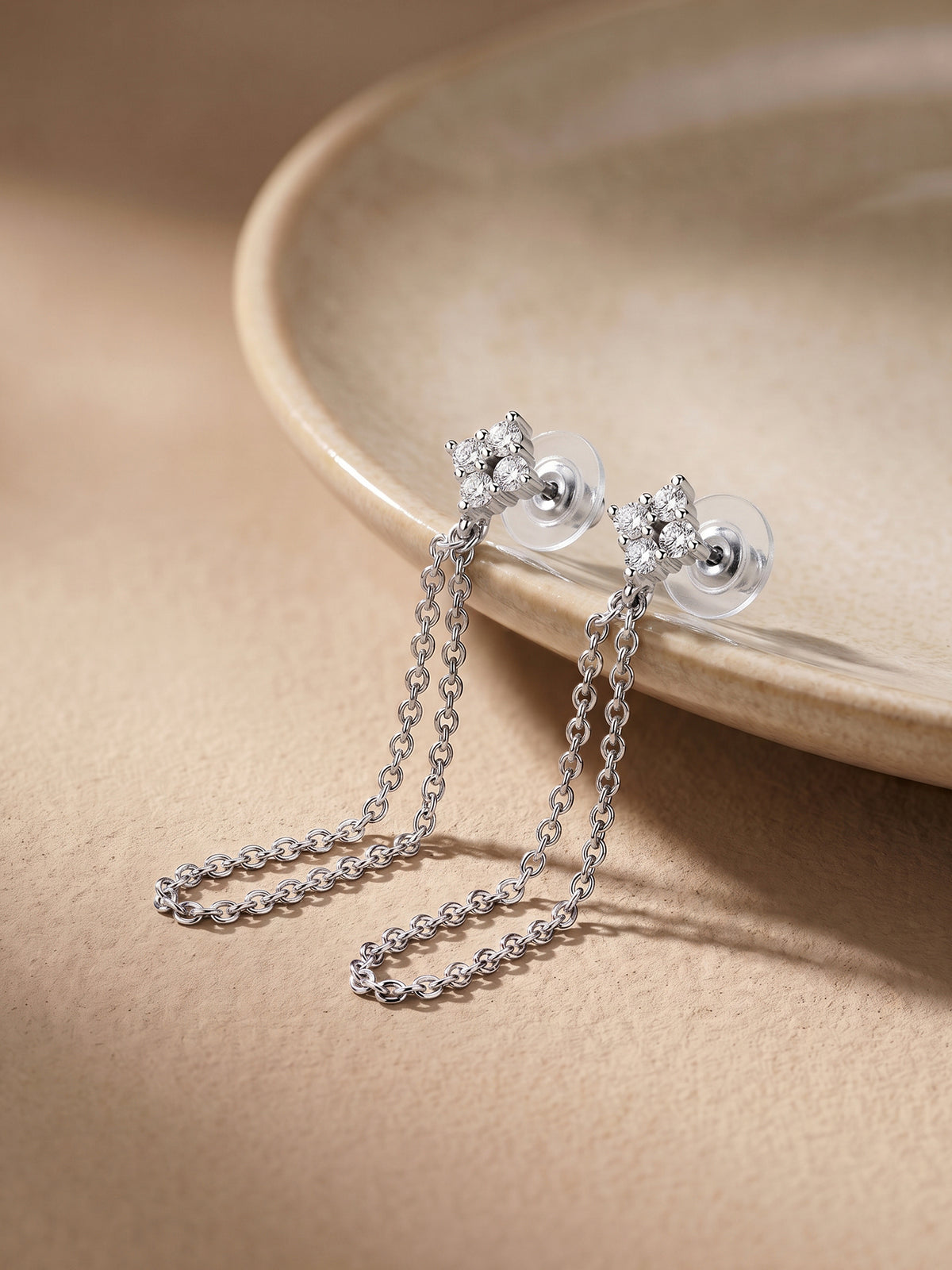 Silver Zivara Prism Dangler Earrings