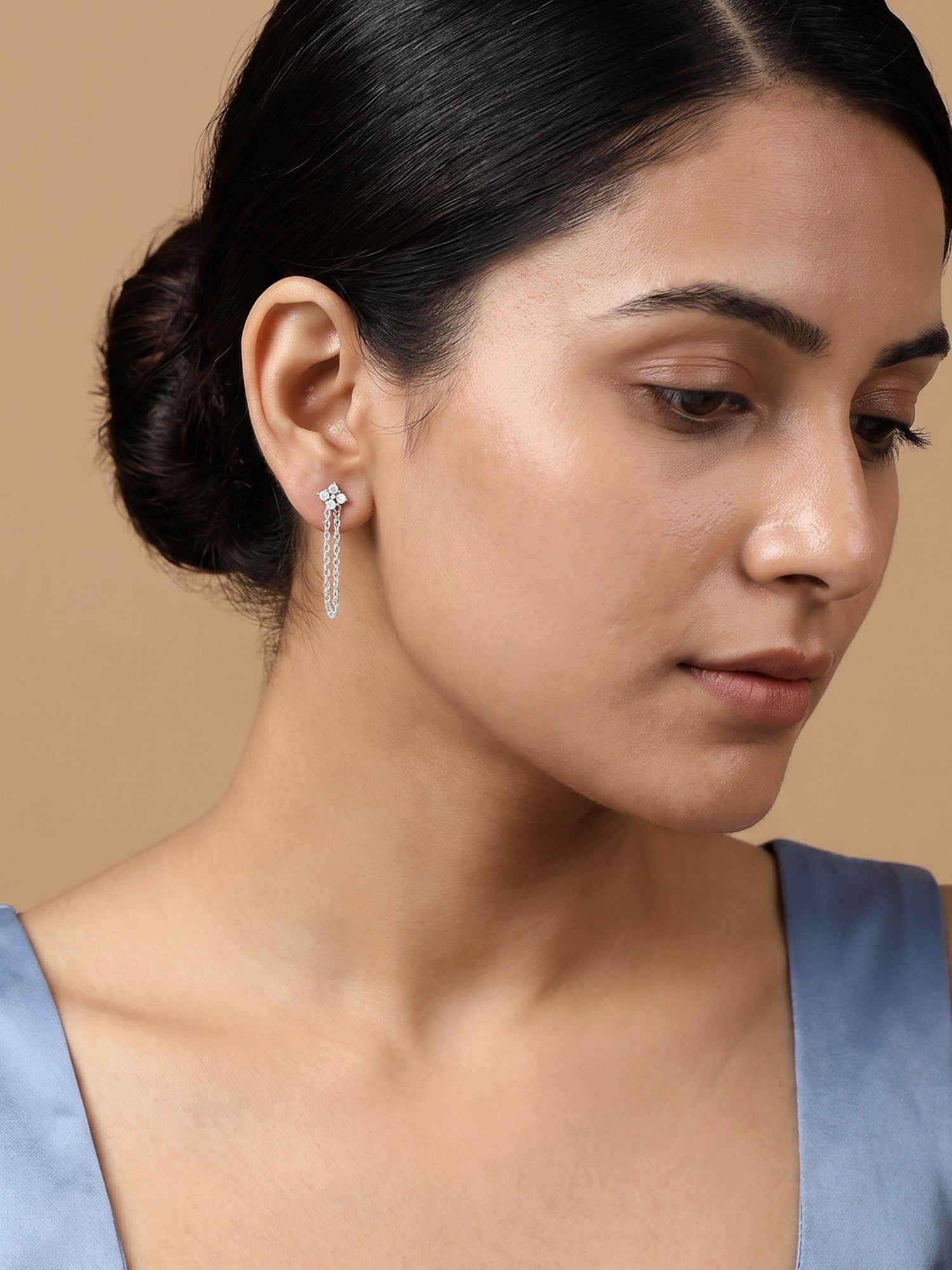 Silver Zivara Prism Dangler Earrings