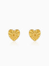 Golden Heart Stud Earrings