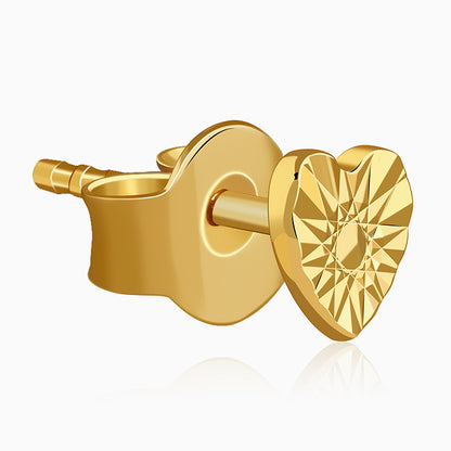 Golden Heart Stud Earrings