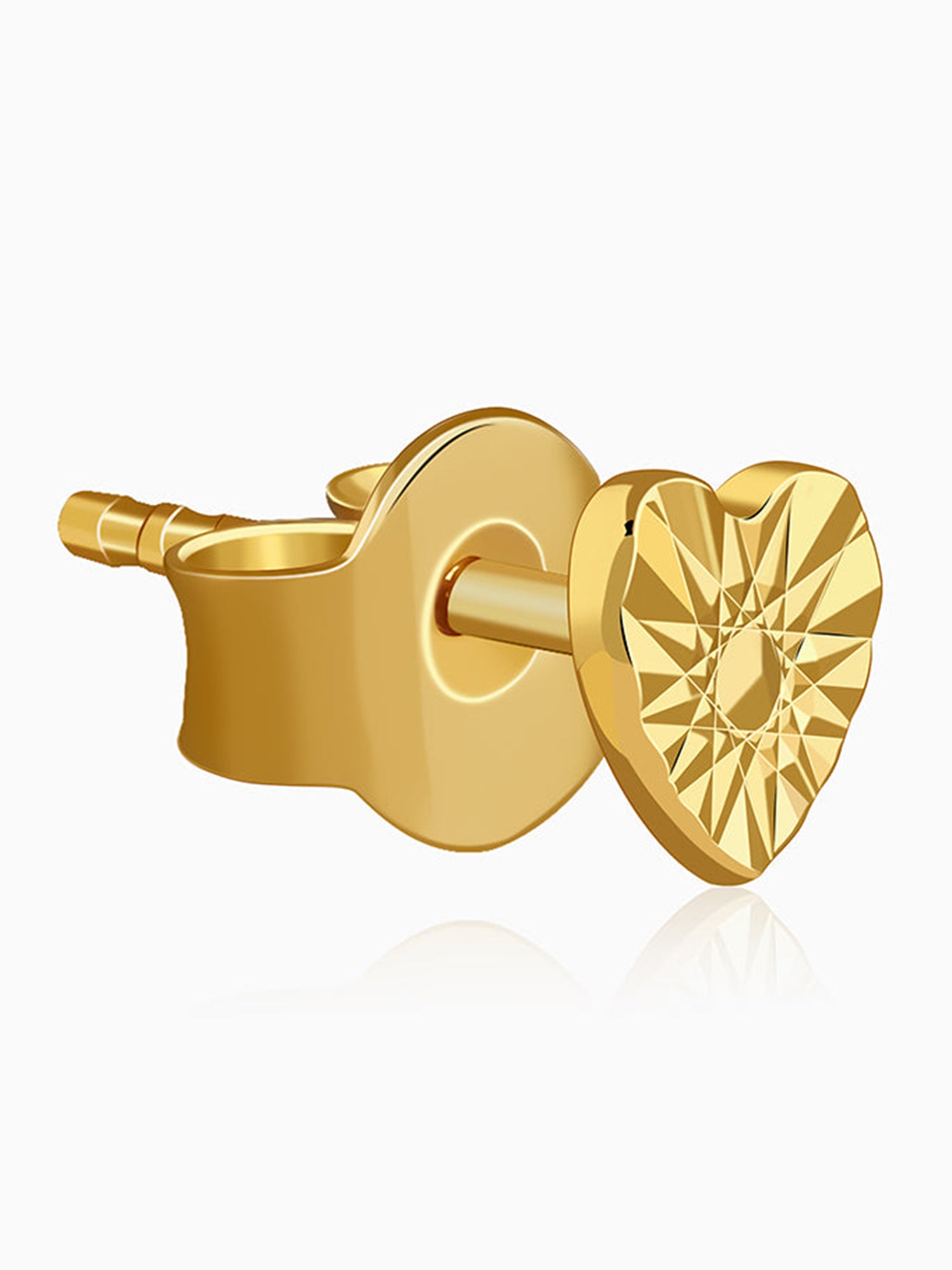 Golden Heart Stud Earrings