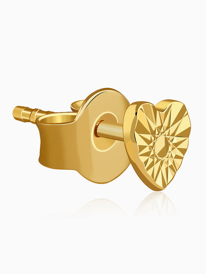 Golden Heart Stud Earrings