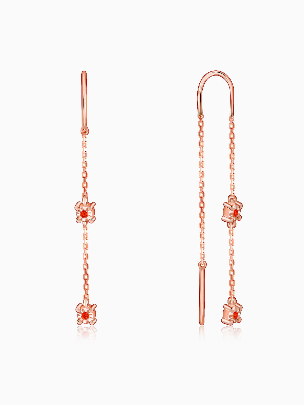 Rose Gold Arinniti Sui Dhaga Earrings