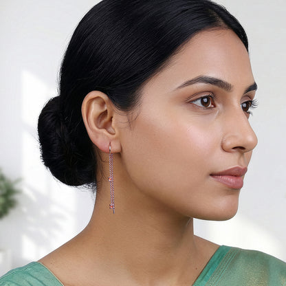 Rose Gold Arinniti Sui Dhaga Earrings