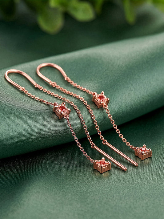 Rose Gold Arinniti Sui Dhaga Earrings