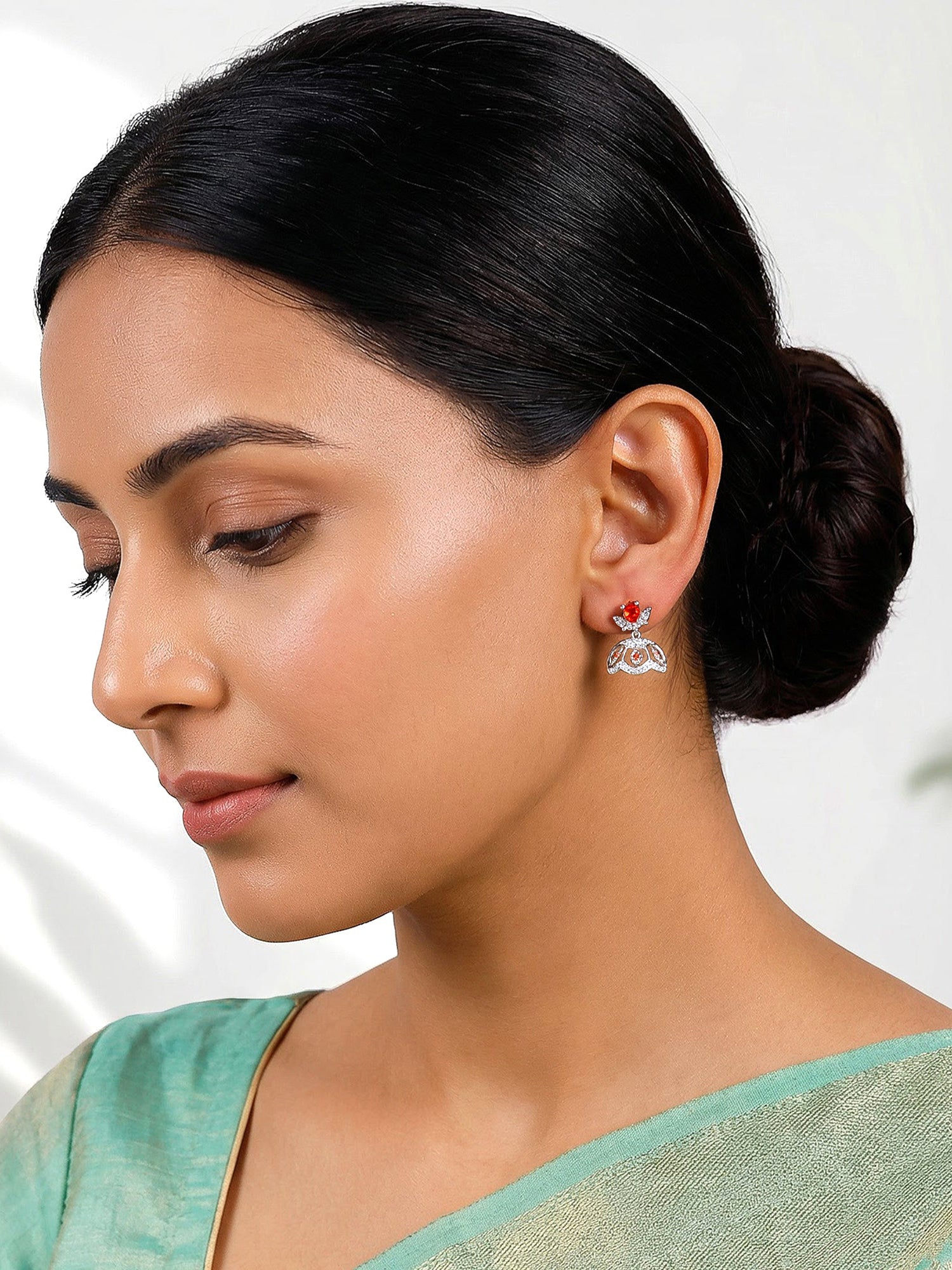 Silver Aphrodite Jhumki