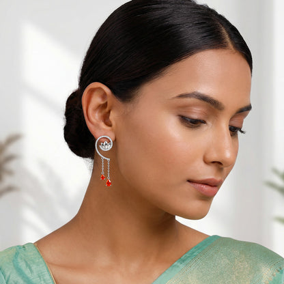 Silver Chang’e Dangler Earrings