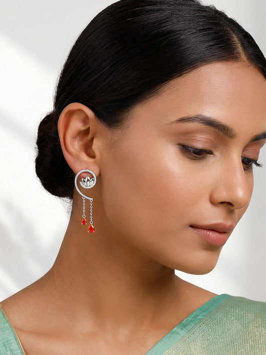 Silver Chang’e Dangler Earrings