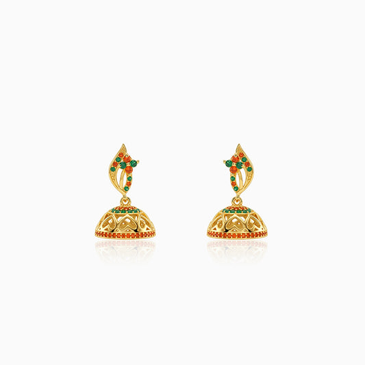 Golden Pushkar Jhumki Earrings