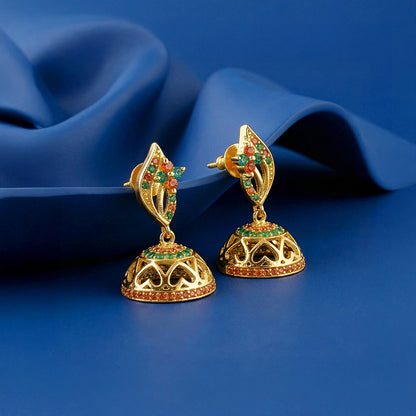 Golden Pushkar Jhumki Earrings