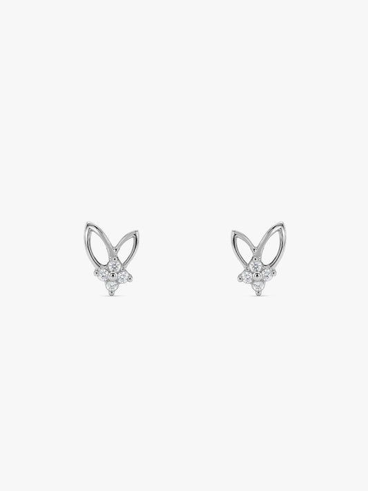 Silver Rabbit Stud Earrings
