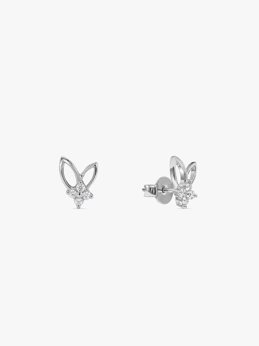 Silver Rabbit Stud Earrings