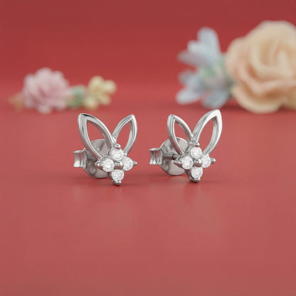 Silver Rabbit Stud Earrings