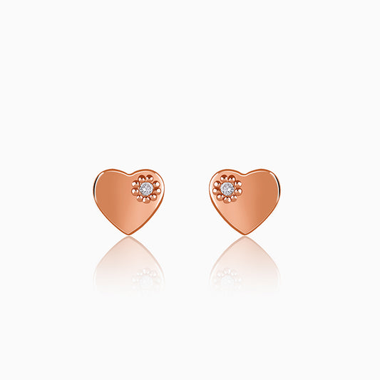 Rose Gold Silent Embrace Stud Earrings