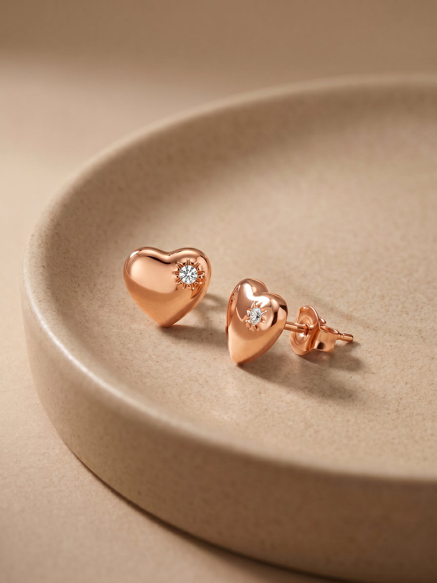Rose Gold Silent Embrace Stud Earrings