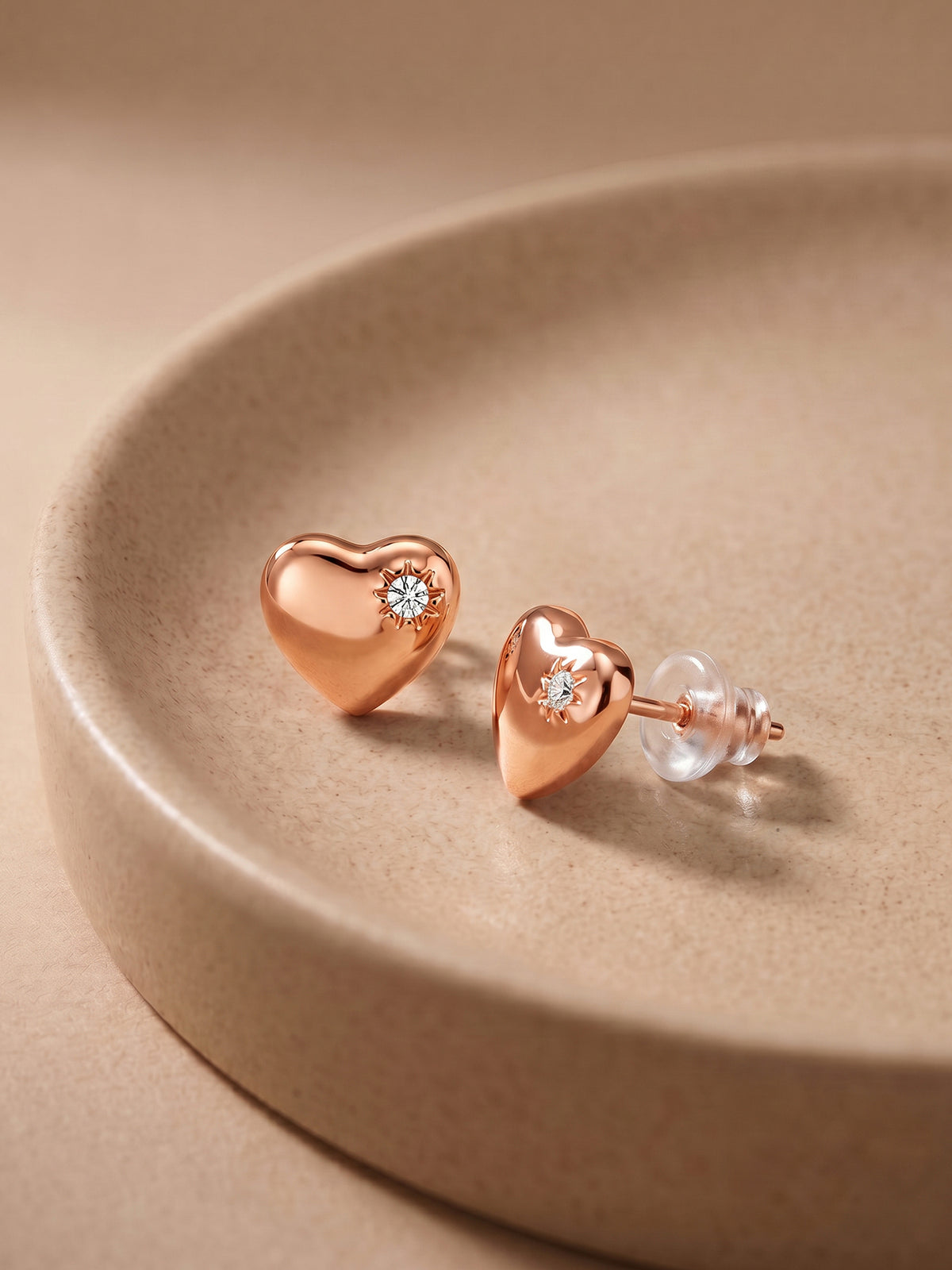 Rose Gold Silent Embrace Stud Earrings