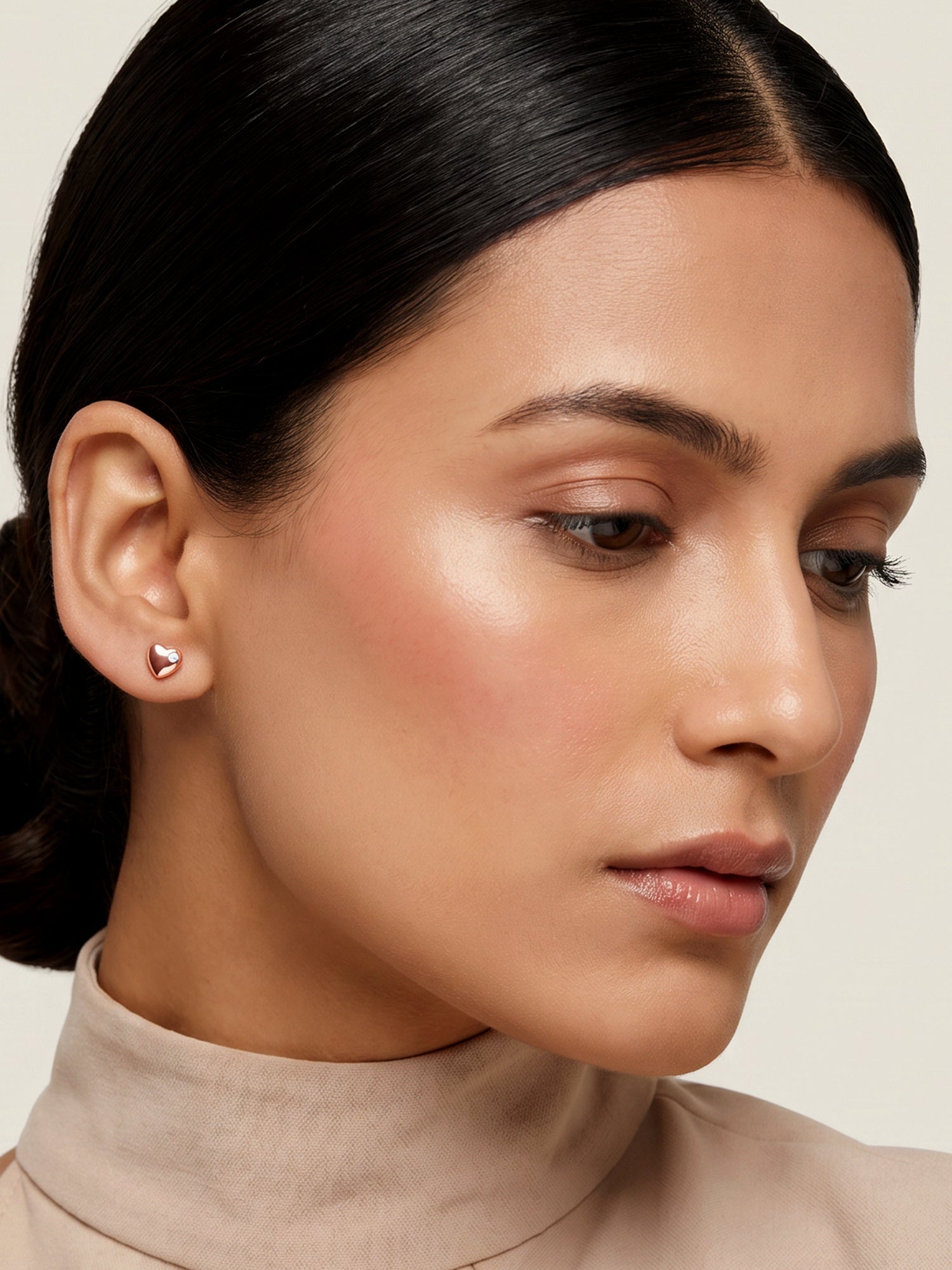 Rose Gold Silent Embrace Stud Earrings