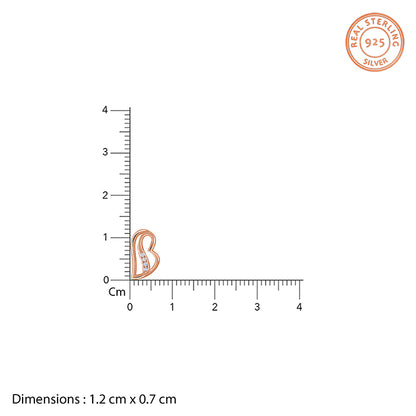 Rose Gold Floating Heart Stud Earrings