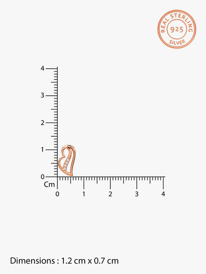 Rose Gold Floating Heart Stud Earrings