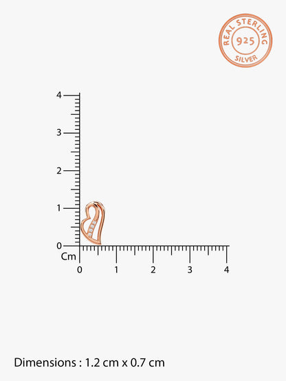 Rose Gold Floating Heart Stud Earrings