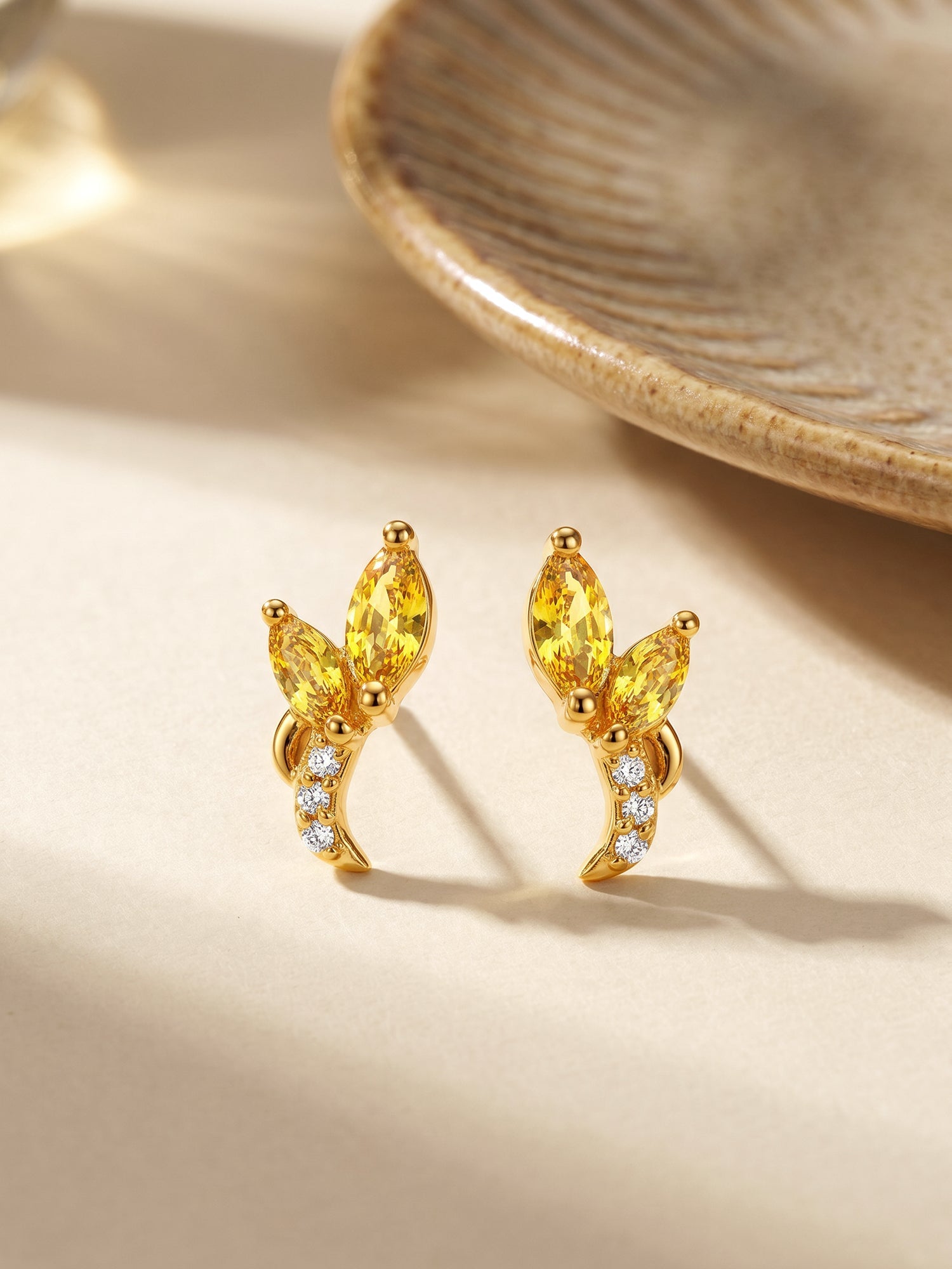 Golden Honey Stud Earrings