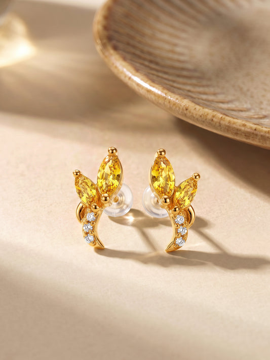 Golden Honey Stud Earrings